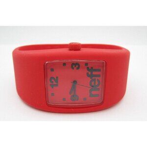 Women Neff Bandit Quartz WR Analog 25mm Red Watch Sz L/XL (H189) "New Battery"